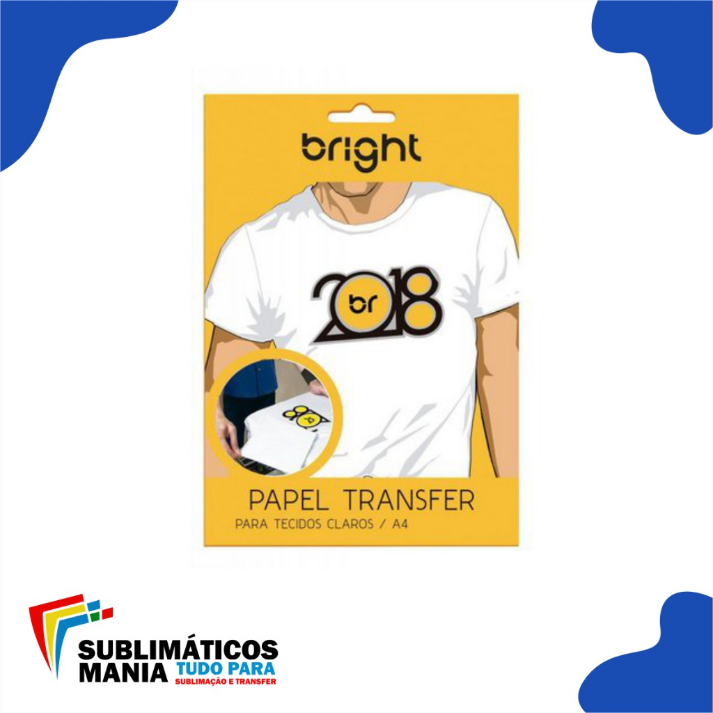 Papel Transfer Para Camisetas A4 Tecidos Claros Bright 50fls