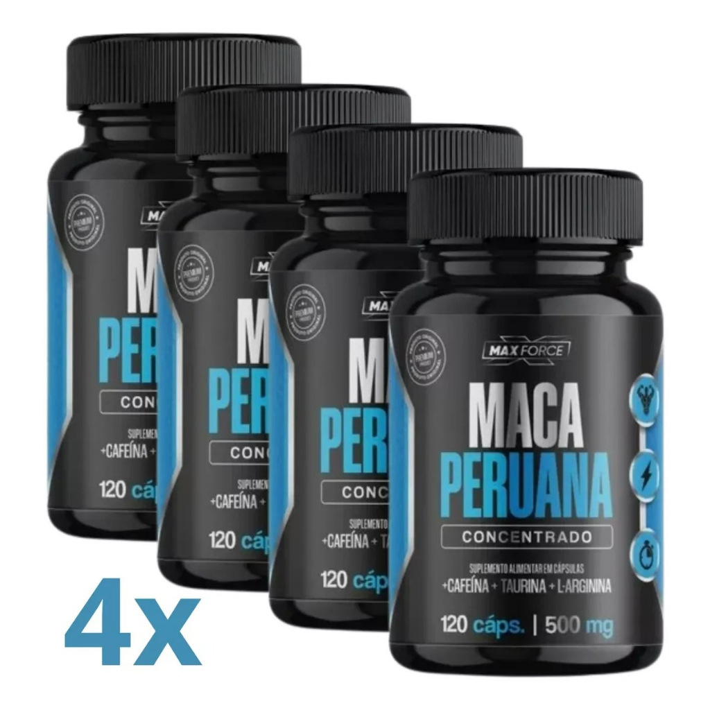 Kit 4x Maca Peruana Original Max Force Estimulante Aumenta Libido 480 ...