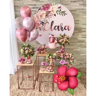 Mesa Cubo Festa Formatura Eventos 3 Pecas + Arco 1.50 Mts - Cor ROSE GOLD