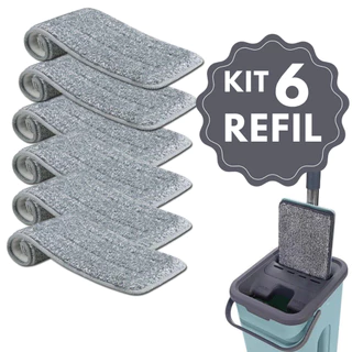 Kit Refil Para Flat Mop Com 6 Unidades - 123 Útil