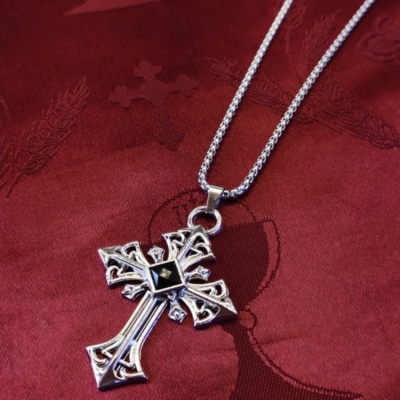 Corrente crucifixo cruz gótica Unissex colar