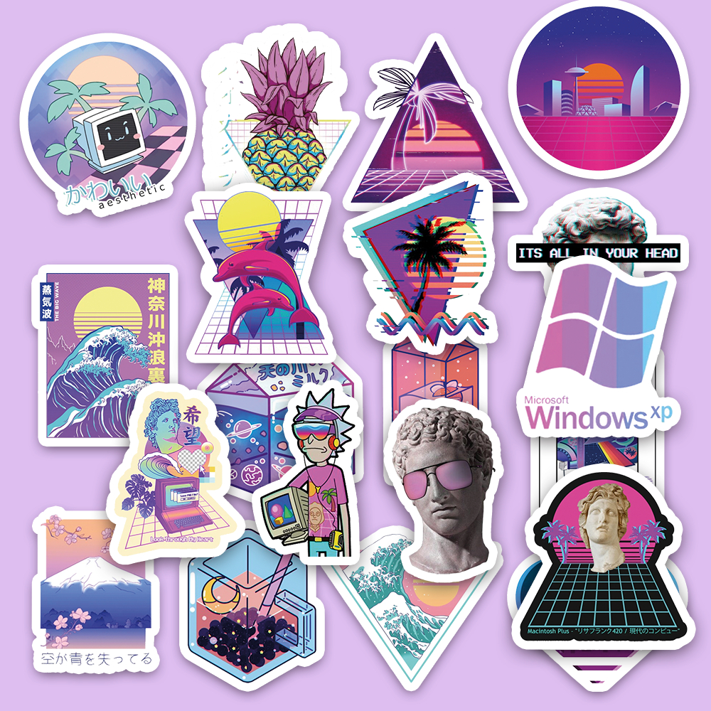 20 Adesivos Vaperwave Vaper Japones Kawaii | Shopee Brasil