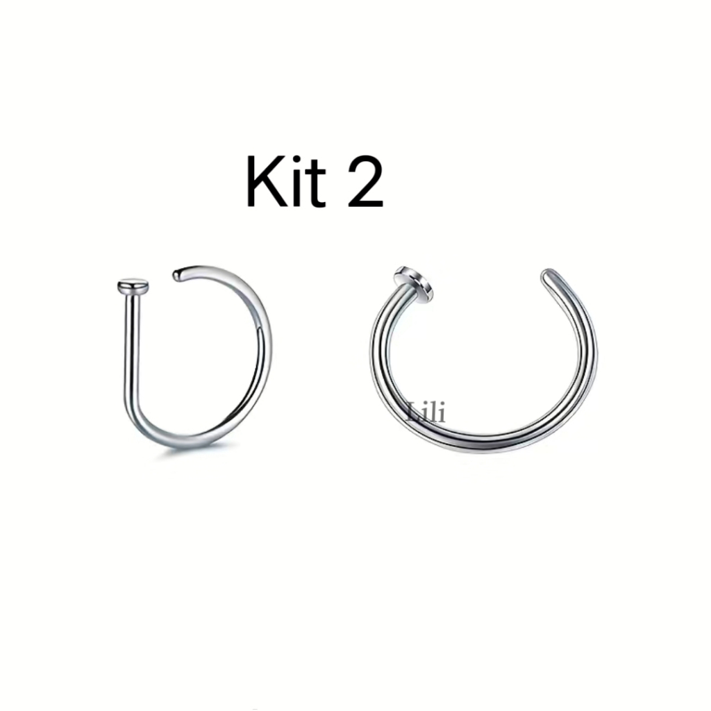 Kit 2 Piercing forma de Aço cirúrgico de Nariz cod_02