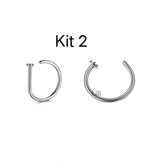 Kit 2 Piercing forma de Aço cirúrgico de Nariz cod_02