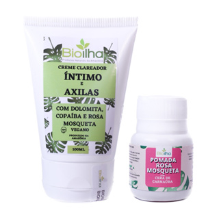 Creme Clareador íntimo de Axilas e Virilhas com pomadinha de Rosa Mosqueta 30g para Manchas do Rosto
