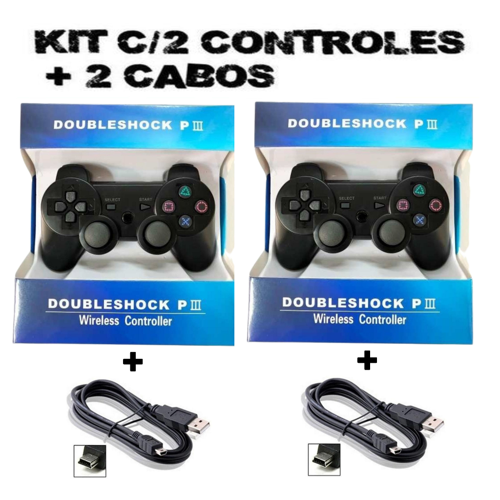 Controle USB Joystick Sem Fio Video Game Analógico Vibratório Dualshock  Original Ps3 PS4 Pro PC Computador Notebook Mac