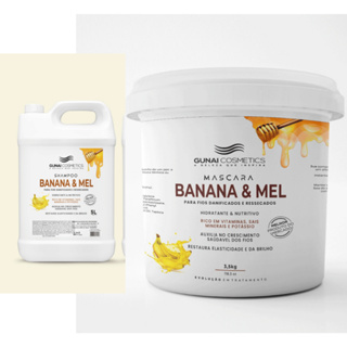 Kit Shampoo 5L e Mascara Hidratante Nutritiva 3,5 Banana e Mel Gunai Cosmeticos Mascara Poderosa