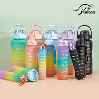 KIT3 Garrafa De Água Motivacional De Grande Capacidade Portátil De 2000ML  800ML 300ML Em Degradê envio em 24 horas