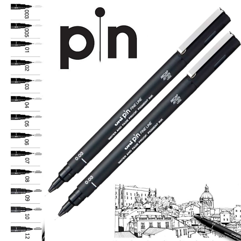 Marcador Brush Uni Pin Br-200 Black