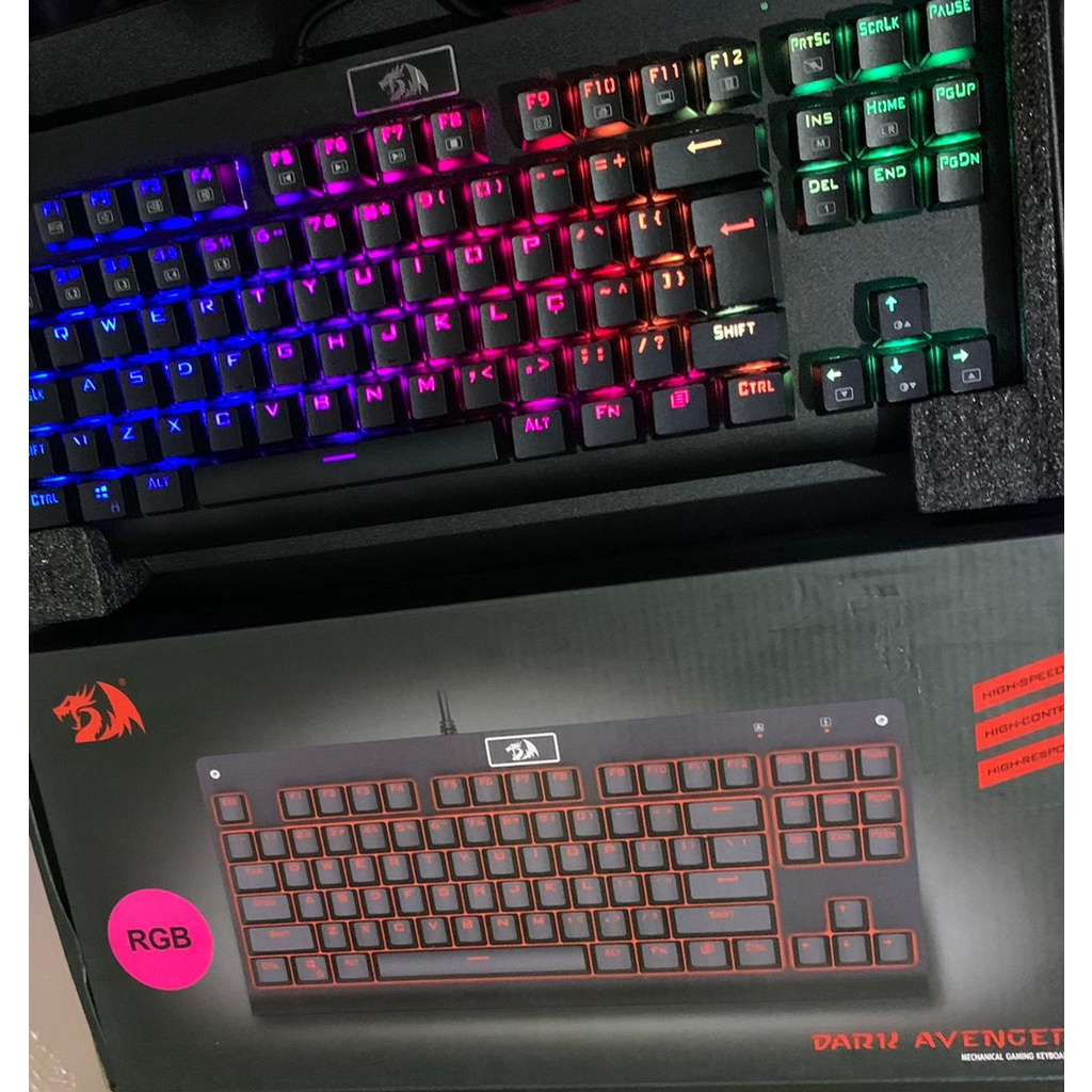 Teclado Gamer Redragon Karura B502 Brancoala Rgb Usb Abnt2