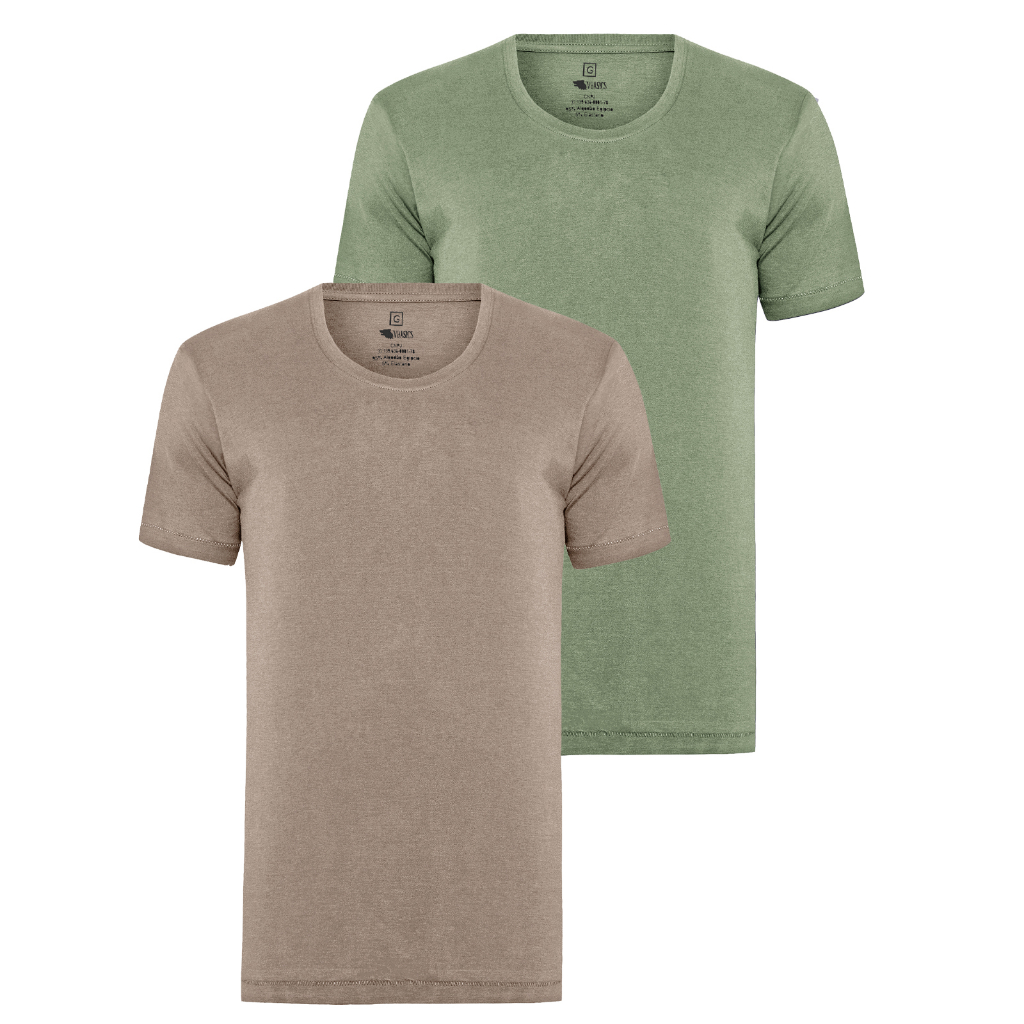 Kit 2 Camisetas Algodão Egípcio Slim Fit Masculina