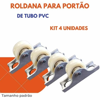 4 Unid. Roldana completa para portões de tubo PVC