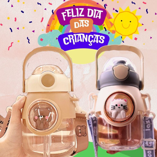 Garrafa De Água Infantil Com Copo 720ml Design Portátil De Grande Capacidade kawayii