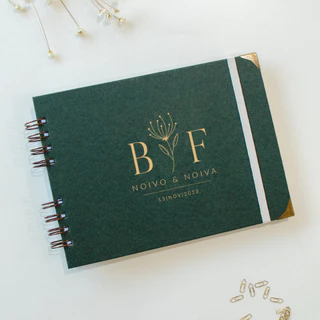 Livro para Mensagens de Casamento - Lóris Verde Escuro - 40fls