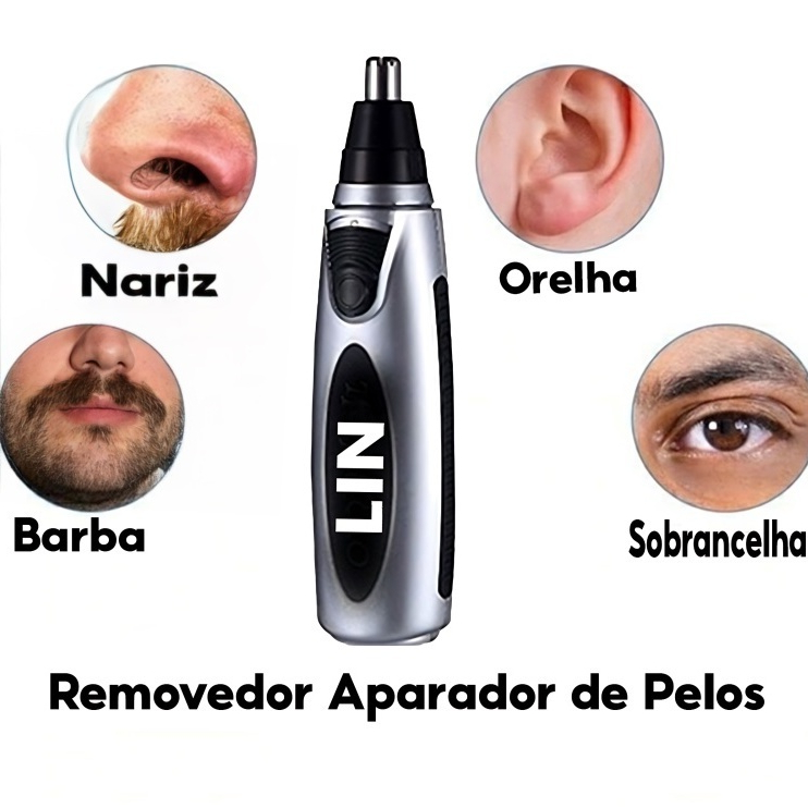 Removedor De Pelos Elétrico Portátil Para Nariz Orelha - Tecnologia de Lâminas Giratórias de Dupla Borda