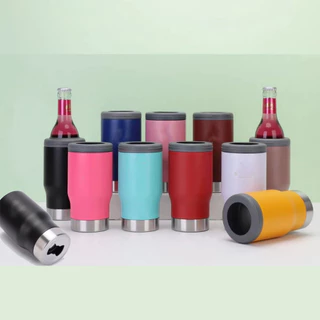 1 tampas com abridor e Logo de Copo Porta cerveja Garrafa Térmica Latinha De Aço 420ml