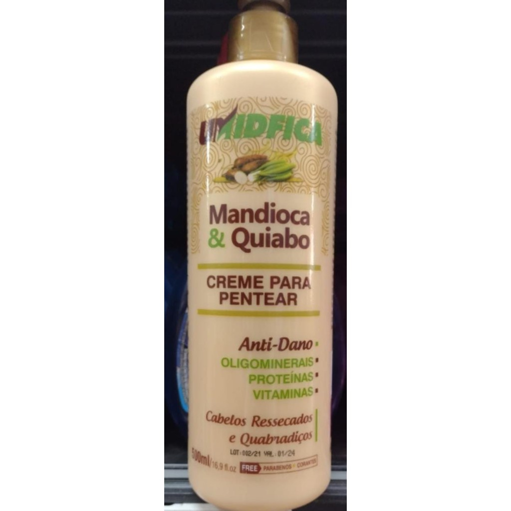 Creme para Pentear Extrato de Mandioca e Quiabo 1Kg NutriMaxi Hidratante e  Emoliente