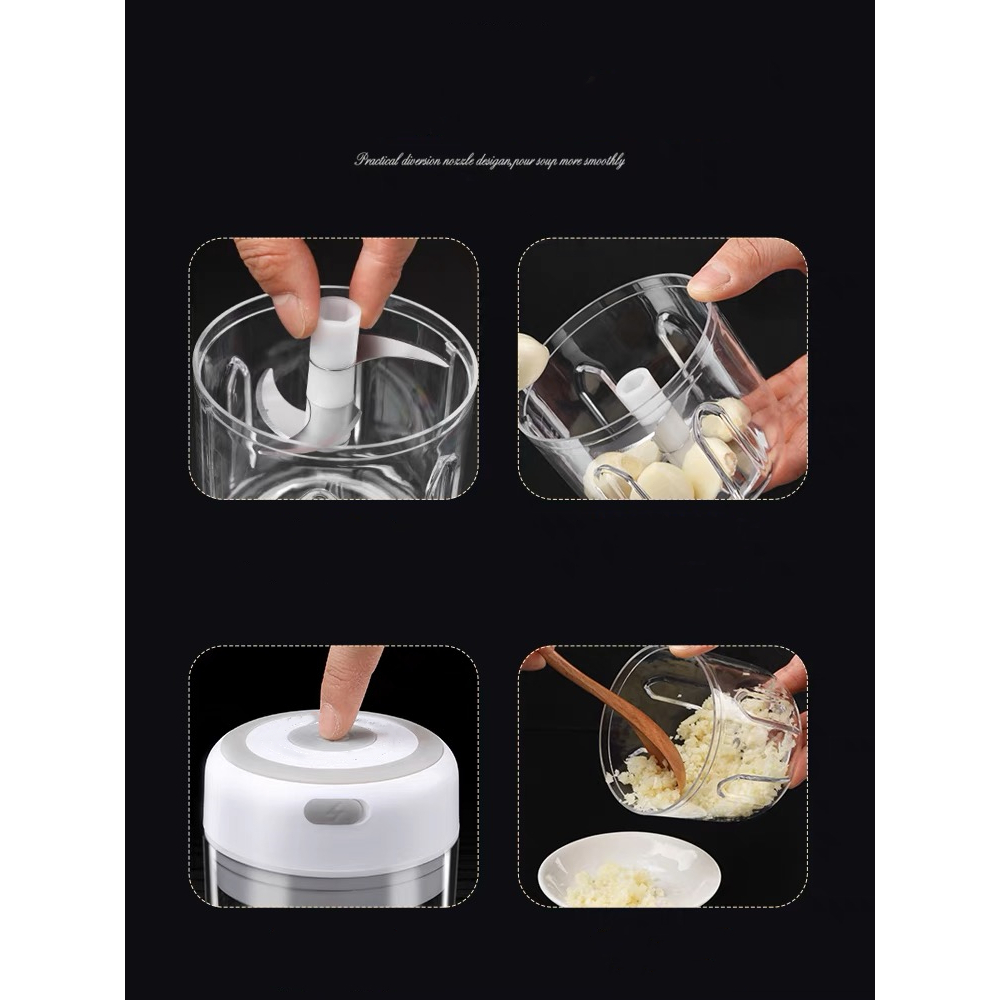 Triturador De Alho Mini Processador Elétrico Legumes Verdura