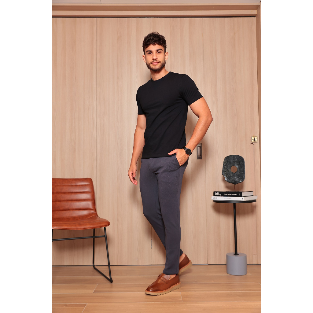 Calça Alfaiataria Masculina Malha Elastano Premium