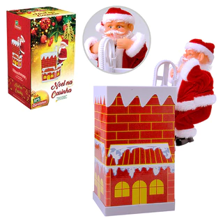 PAPAI NOEL MUSICAL NA CHAMINÉ 21CM