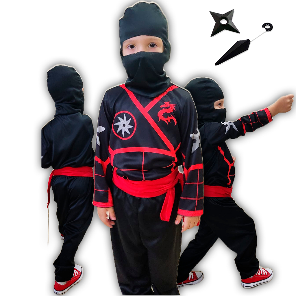 Fantasia Ninja Cosplay Infantil Masculino