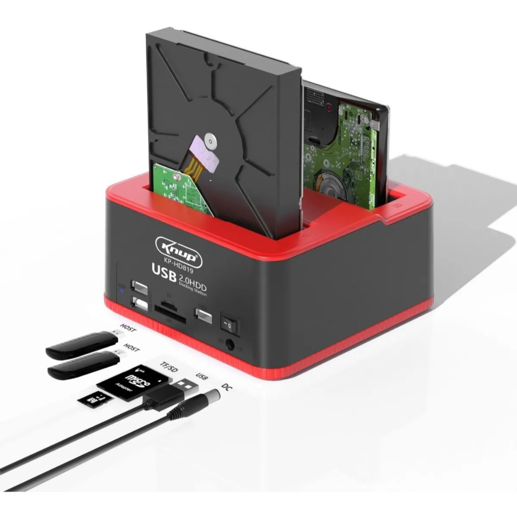 Case dock station knup hd sata 2 5 3 5 sd pendrives usb 2 0 escorrega