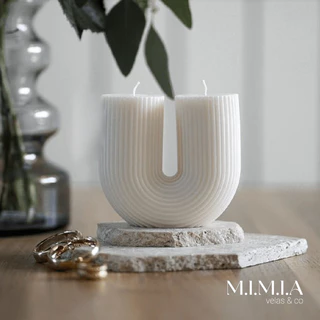 Vela Aromática Perfumada Decorativa Aesthetic Minimalista Arco Cera de Coco 100% Vegetal Artesanal