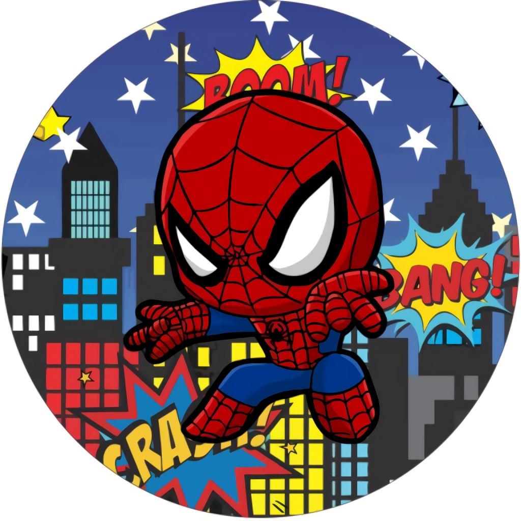 Painel Redondo Lona de Festa Tema Homem Aranha Cute 50cm | Shopee Brasil