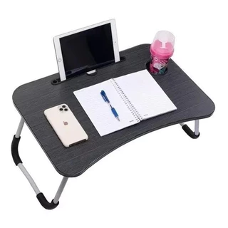 Mesa Portátil Dobrável P/ Notebook Cama Home Office Refeição-Preto
