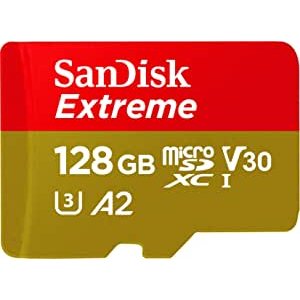 Cartão de memória SanDisk 128 GB Extreme microSDXC UHS-I C10, U3, V30, 4K, A2