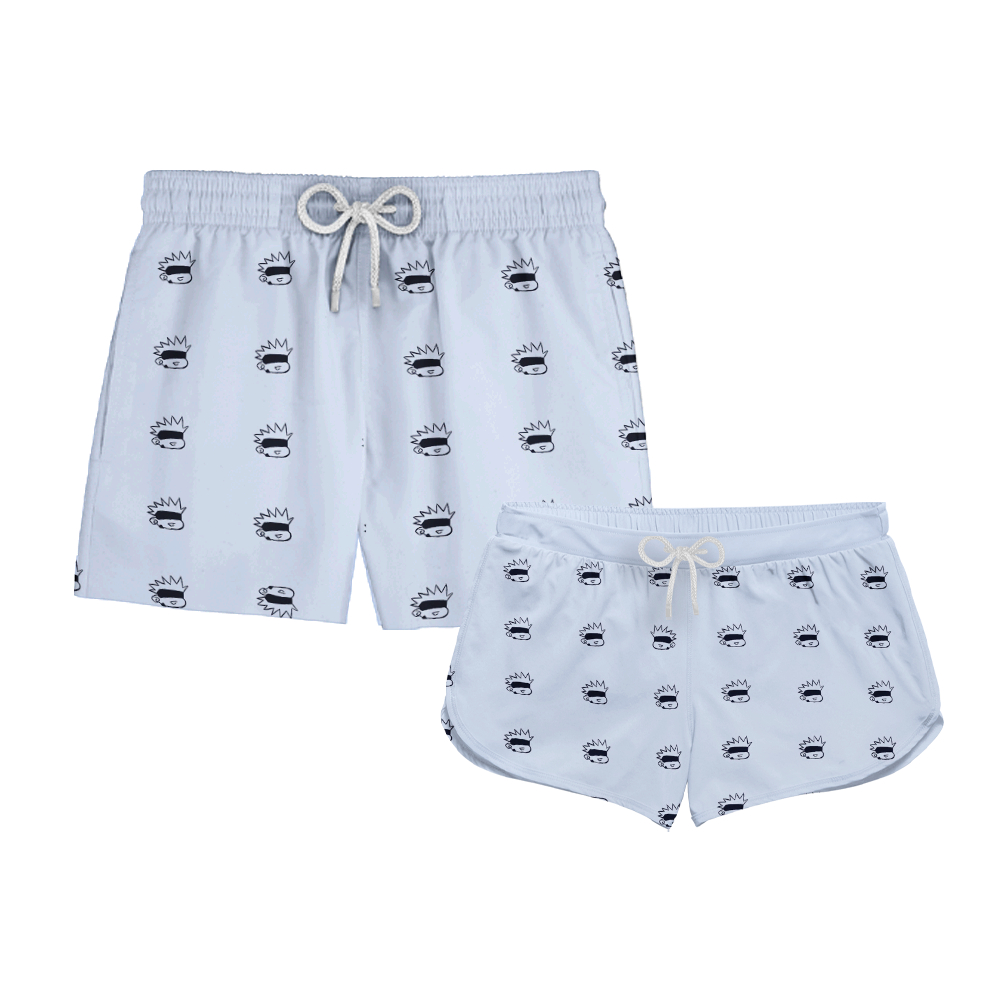Kit Casal Short Praia Satoru Gojo Chibi Anime REF 346