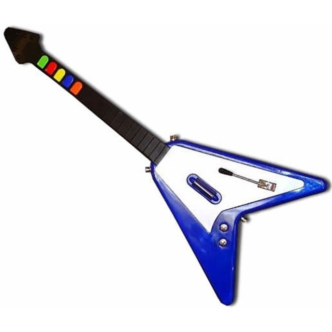 Guitarra Para Playstation 2 Wirelles 2.4ghz Shark Sk-g300 Azul