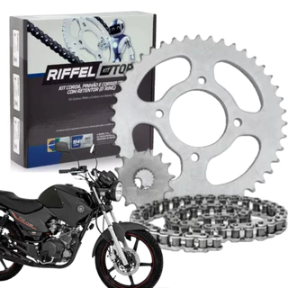 Kit Relação Tração Transmissão Yamaha Ybr Factor 125 2003 à 2016 Com Retentor Original Riffel Top