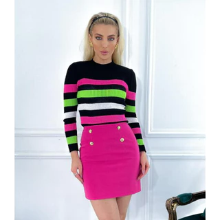 SUÉTER MANGA LONGA FEMININO LÃ SINTÉTICO INVERNO ELEGANTE CONFORTÁVEL GOLA REDONDA