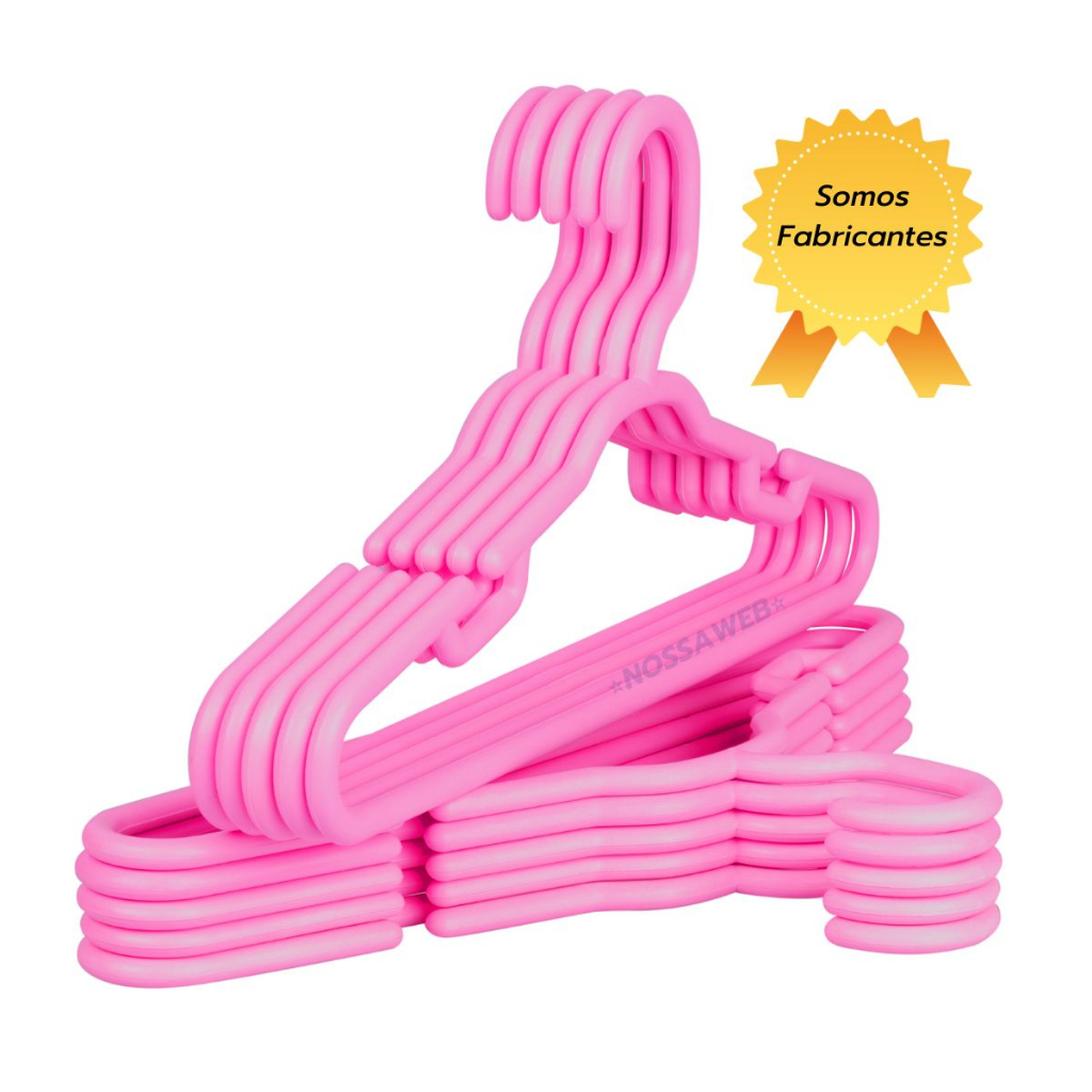 Cabide Infantil Criança Bebê Rosa 8mm 50 Unidades | Shopee Brasil