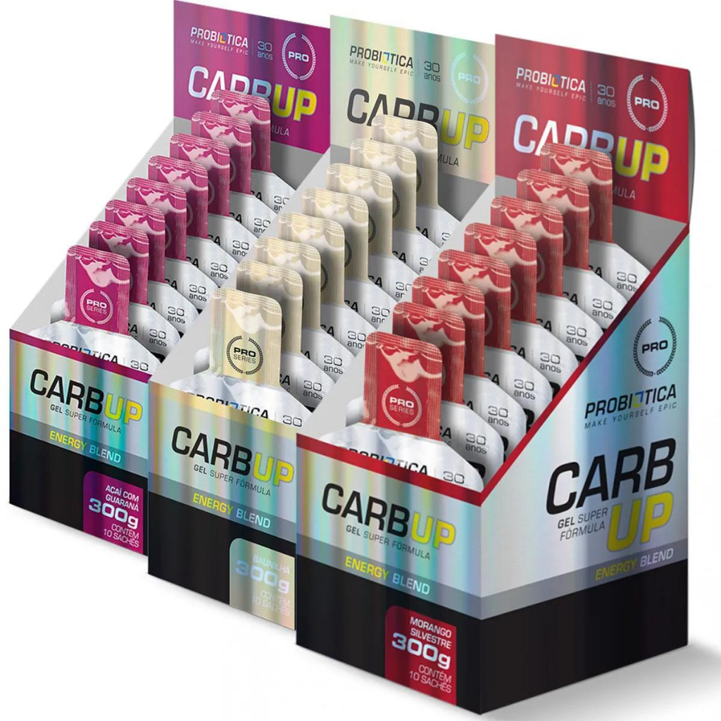 Kit 3x Carb Up Gel Super Fórmula 10 Sachês - Probiótica