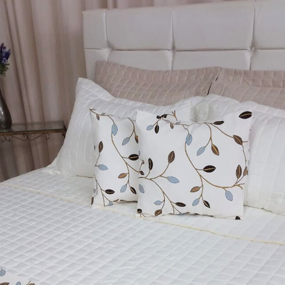 Capa de Almofada casa Linda estampa folhas 1 peça