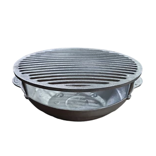 Churrasqueira Gengiskan Oval Alumínio Fundido Churrasco