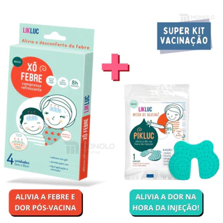 Kit Xô Febre + Pikluc Alívio Febre e Dor Vacina Injeção Bebê Compressas Refrescantes Gel Adesivo em Oferta na Shopee