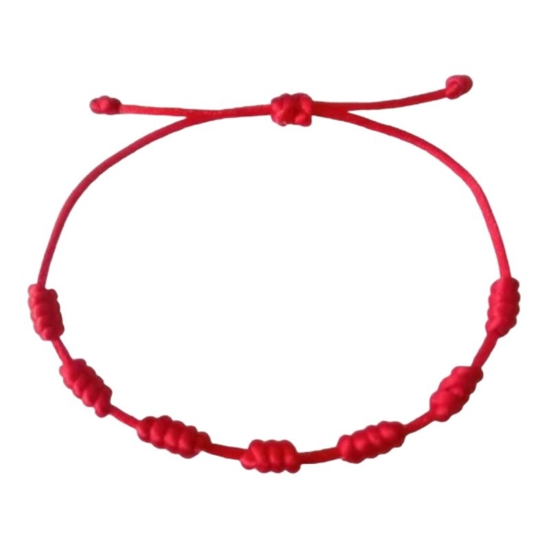 Kit 2 Pulseira Vermelha 7 nós Regulável Kabbalah/Ethnic Proteção