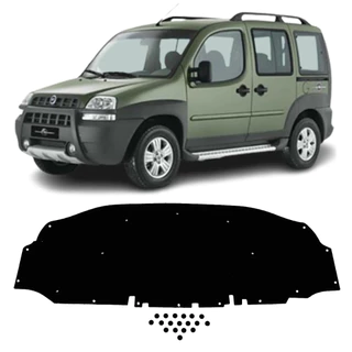 Forro Manta Capô Fiat Doblo 2001 a 2009 Autoadesivo Presilhas Trainmec Isolador Térmico Acústico