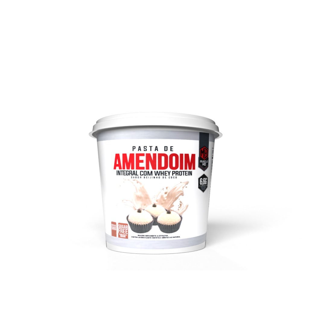 Pasta de Amendoim Integral C/ Whey Protein 500g – Muscle HD