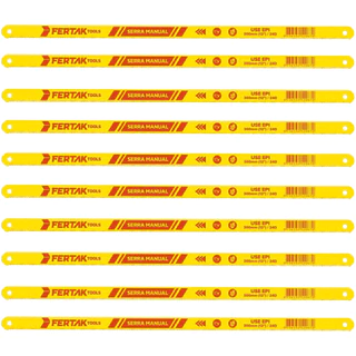 Kit Lâmina Segueta Flexível 18 - 24 Dentes P/ Arco De Serra Manual 300mm 10peças Profissional