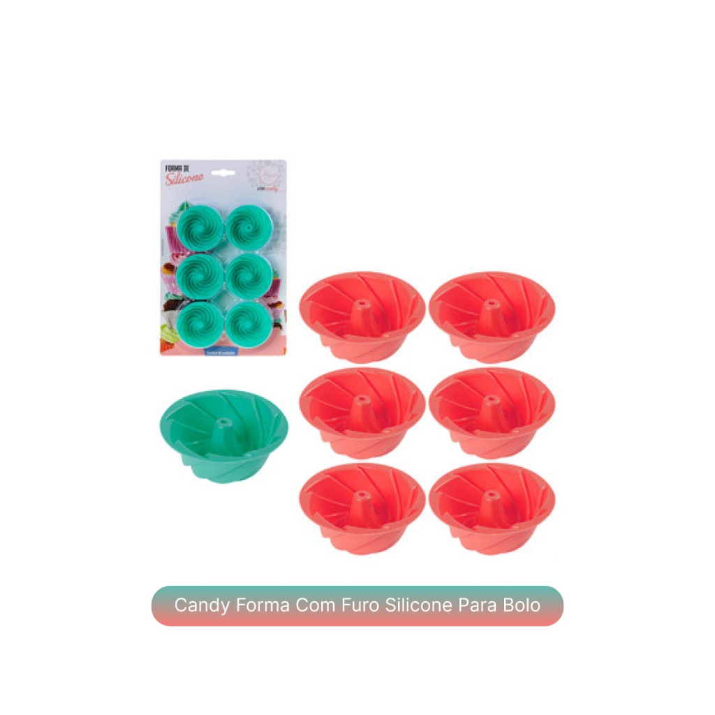 Forma De Silicone Com Furo No Meio Para Bolo Tortas Pudins Formato