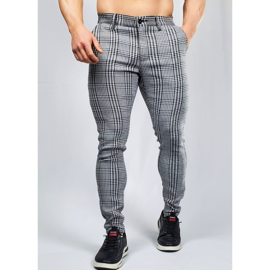 Calça cropped masculina store xadrez