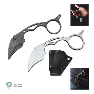 Mini Faca Karambit Full Tang Com Bainha Em Kydex - Mod:sk3