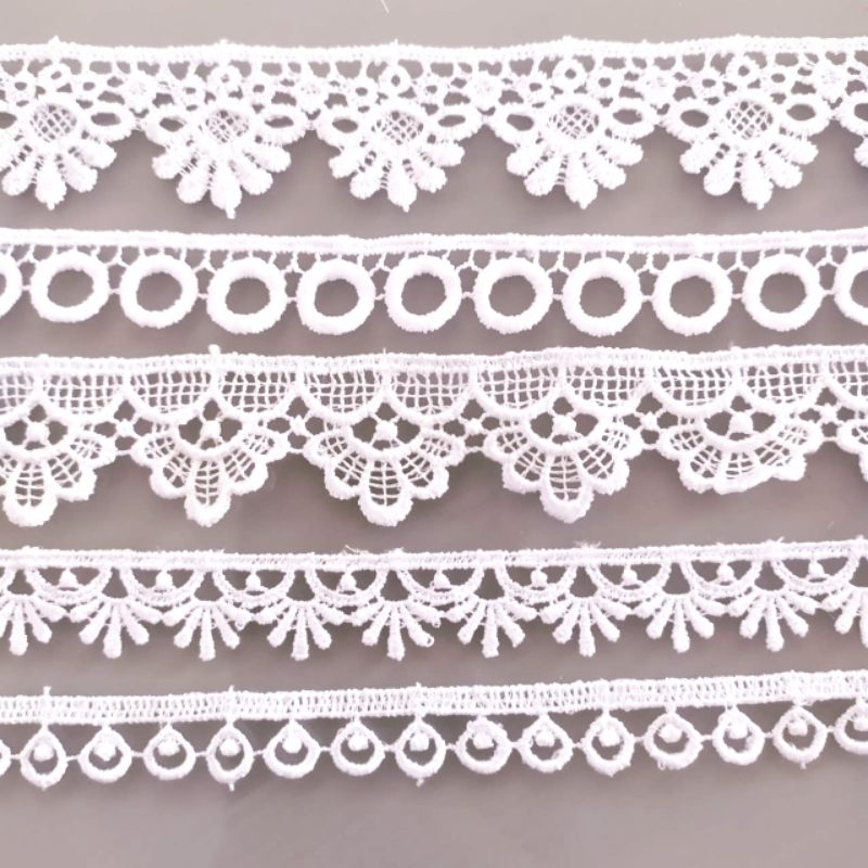 Bordado Guipir - Kit rendas Gripir Brancas ou Coloridas | Shopee Brasil