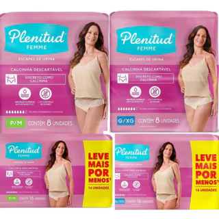 Roupa Intima Calcinha Absorvente Descartável Pós Parto Plenitud Femme Com 8 e 16 Unidades P/M G/XG