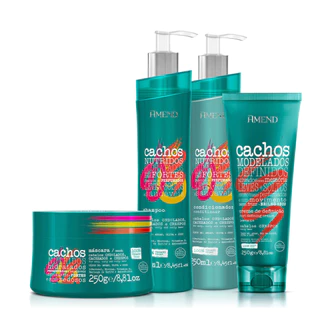 Amend Kit Cachos Sh + cond + masc + Leave-in  Crespo em Oferta na Shopee