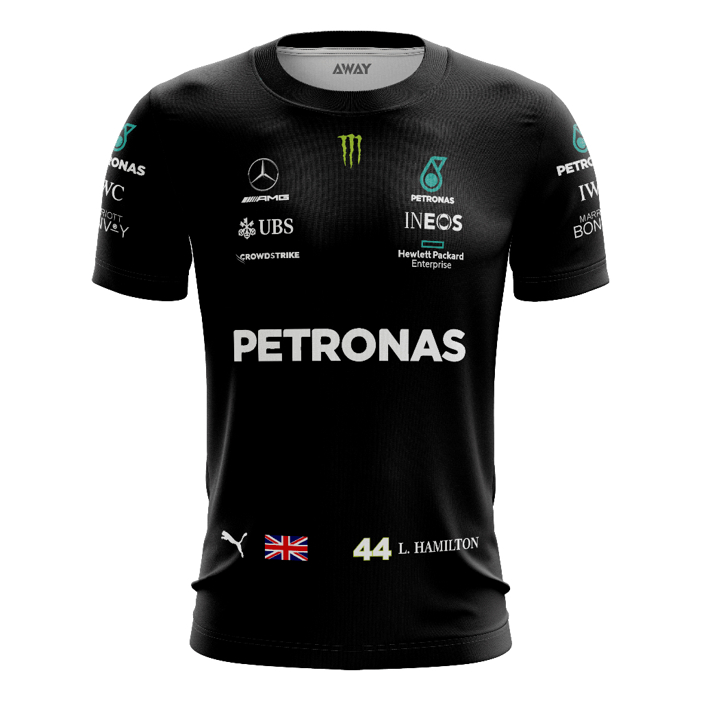 Camisa Camiseta Dry Fit Premium Esporte Formula 1 Equipe Hamilton 2023 Proteção Uv